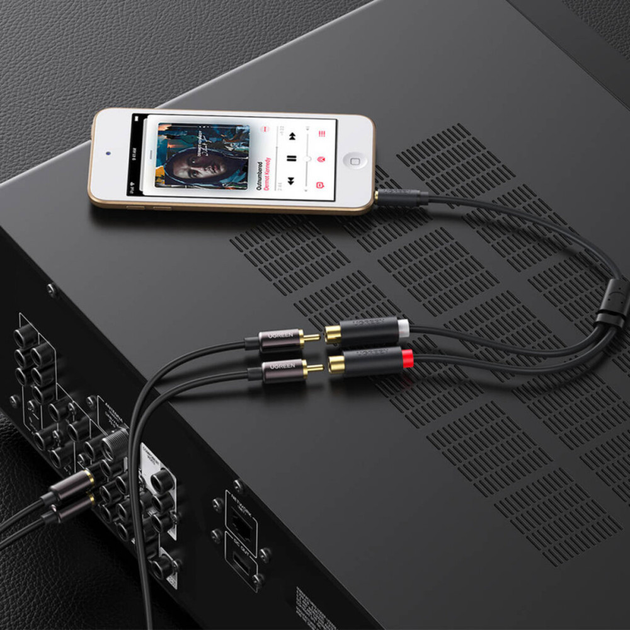 Аудіокабель UGREEN AV109 3.5mm Male to 2RCA Female Cable 25cm (Gray)(UGR-10547)