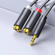 Аудіокабель UGREEN AV109 3.5mm Male to 2RCA Female Cable 25cm (Gray)(UGR-10547)