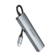 USB-хаб конвертор та кардрідер BOROFONE DH15 Buddy Type-C 6-in-1 adapter Metal Gray (6941991115585)