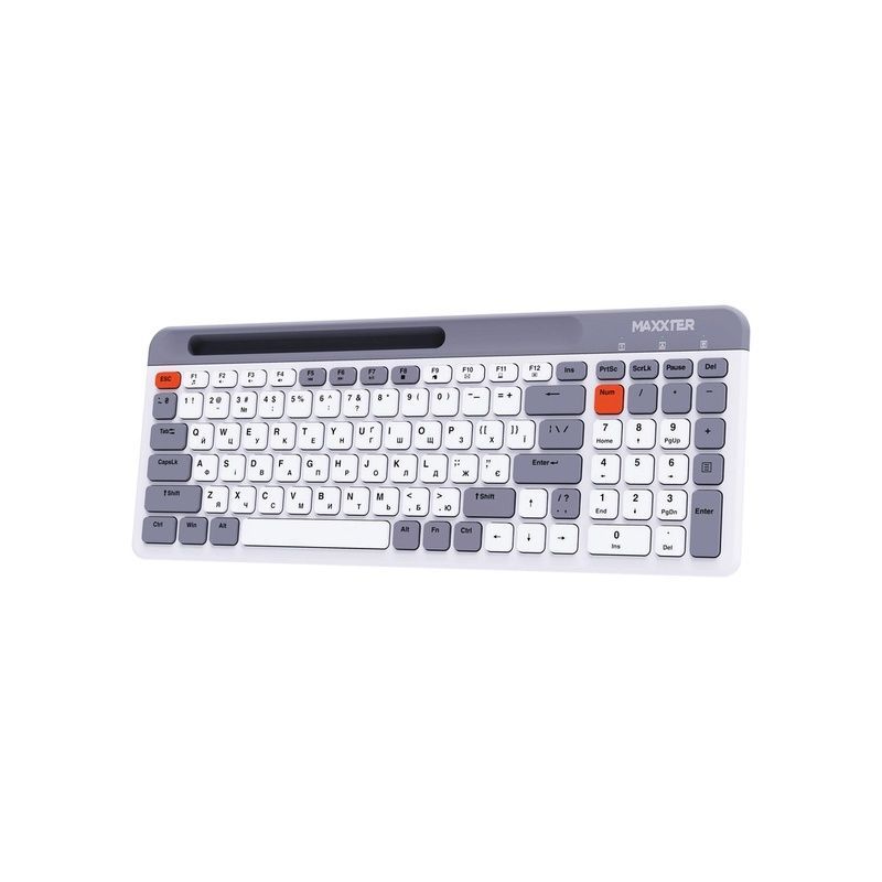 Клавиатура Maxxter KBW-02G-UA Wireless Grey (KBW-02G-UA)