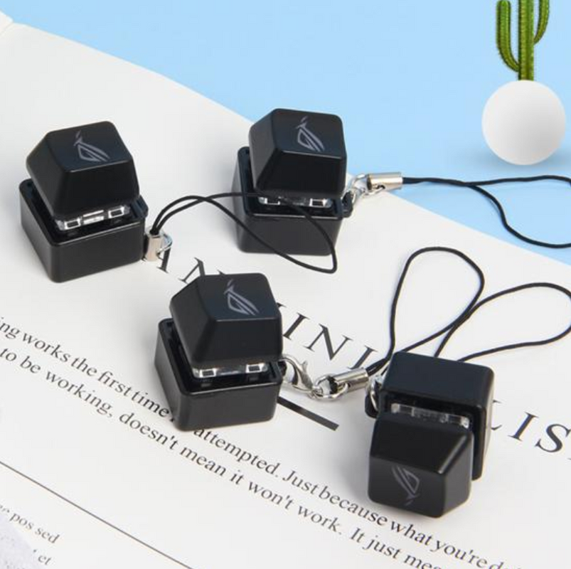 Брелок-кликер RGB с механическим свичем, антистресс клавиша, keycap fidget для геймеров, Черный