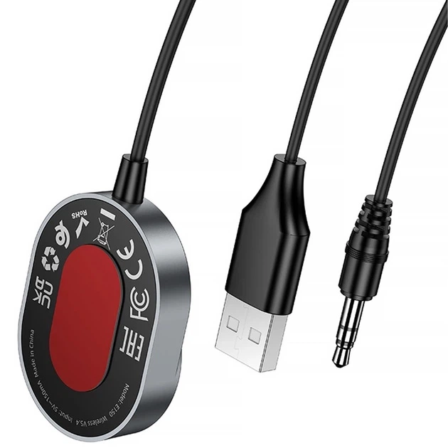 Bluetooth-ресивер HOCO E150 Path car AUX BT receiver with cable Metal Gray (6942007664196)