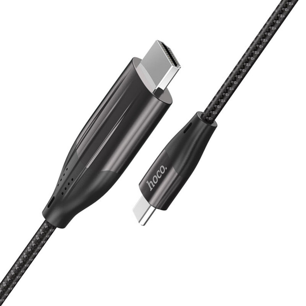 Кабель HOCO UA16 Type-C to HDTV HD on-screen cable 2м Metal Gray (6931474755025)