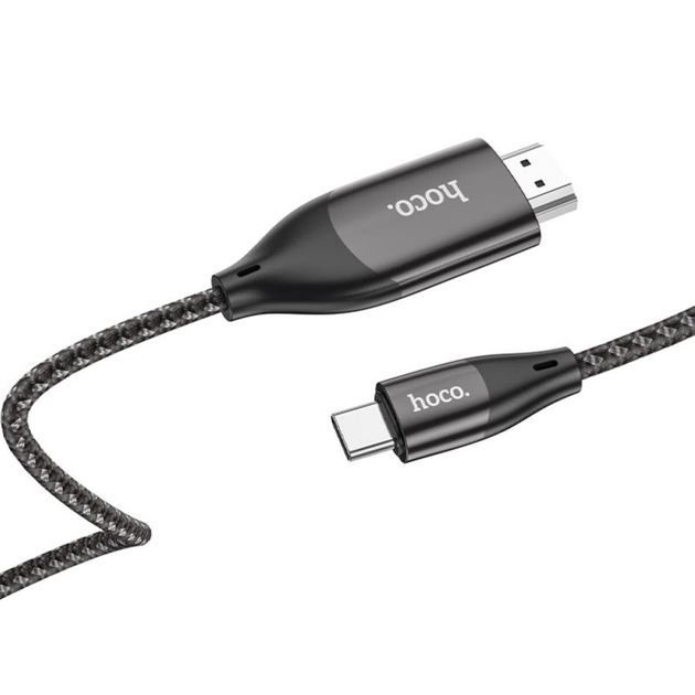Кабель HOCO UA16 Type-C to HDTV HD on-screen cable 2м Metal Gray (6931474755025)
