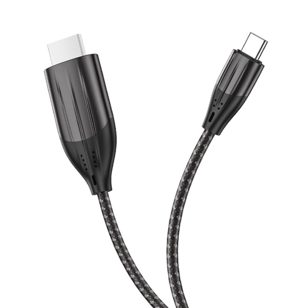 Кабель HOCO UA16 Type-C to HDTV HD on-screen cable 2м Metal Gray (6931474755025)