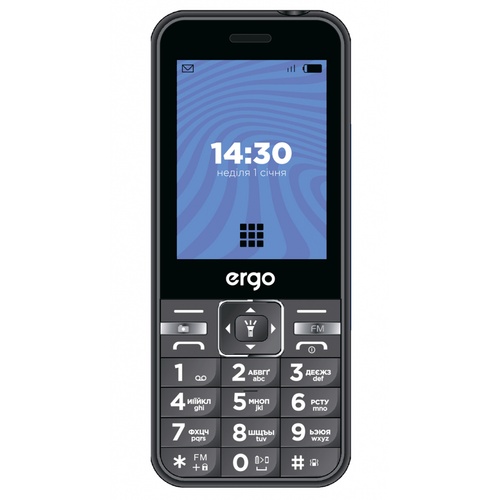 Мобільний телефон Ergo E281 Black, Чорний, 32 Mb, 32 Mb