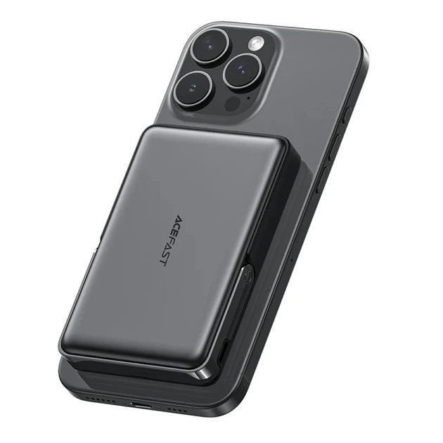 Повербанк ACEFAST M17 PD20W/22.5W magnetic fast charging power bank with built-in stand 10000mAh Black