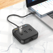 Хаб HOCO HB35 Easy link 4-in-1 Gigabit Ethernet Adapter (Type-C to USB3.0*3+RJ45)(L=0.2M) Black (6931474799005)