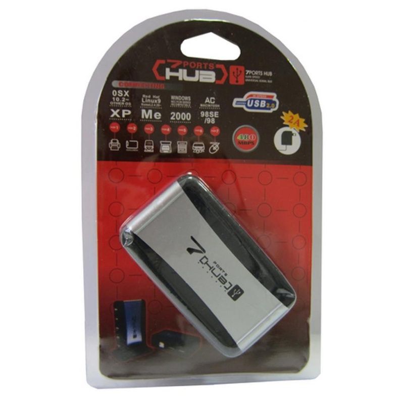 Хаб USB Lapara 7 портов USB 2.0 с блоком питания (LA-UH7315)
