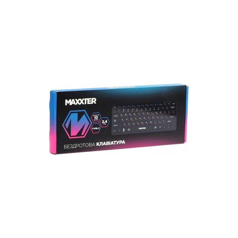 Клавиатура Maxxter KBW-C01B-UA Wireless UA Black (KBW-C01B-UA)