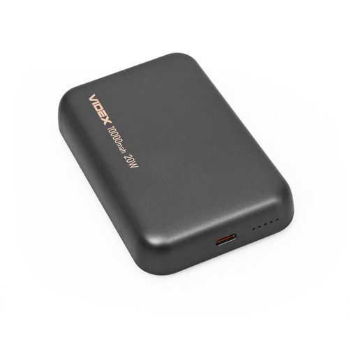Павербанк Videx 10000mAh VPB-W102 быстрая зарядка PD20W + беспроводная зарядка 15W, MagSafe, серый (4820246487023)