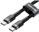 Кабель Baseus Cafule PD2.0 60W flash charging USB cableType-C-Type-C (20V 3A)2M Gray+Black (CATKLF-HG1)