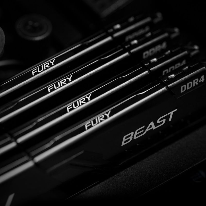 Модуль пам'яті для комп'ютера DDR4 16GB (2x8GB) 2666 MHz Fury Beast Black Kingston Fury (ex.HyperX) (KF426C16BBK2/16)