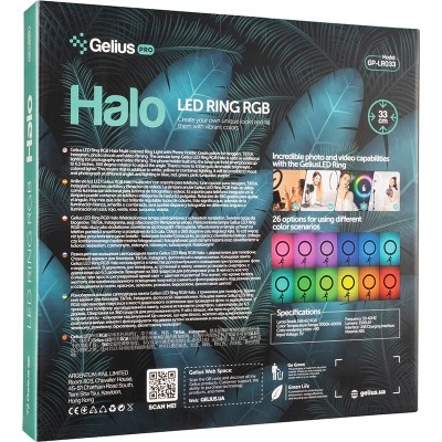 Кільцева лампа для фото Gelius Pro Halo RGB Ring 33 сm (GP-LR033)
