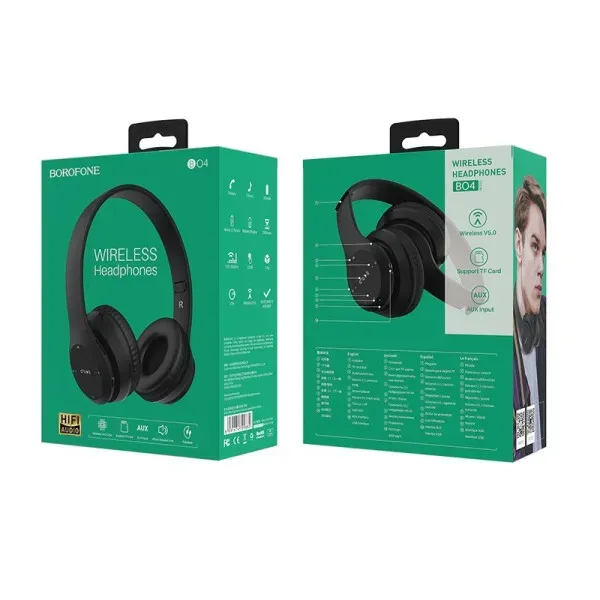 Бездротові навушники BOROFONE BO4 Charming rhyme wireless headphones Black (6931474709882)