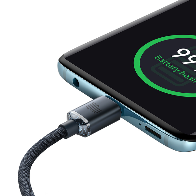 Кабель Baseus Crystal Shine Series Fast Charging Data Cable Type-C to Type-C 100W 2m Black (CAJY000701)