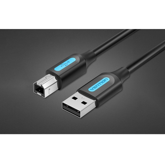 Кабель для принтера Vention USB 2.0 A Male to B Male Cable 1.5M Black PVC Type (COQBG)