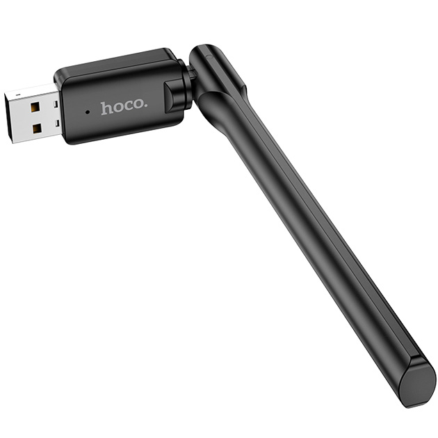 Wi-Fi адаптер HOCO HI32 WiFi4 USB external antenna wireless network card Black (6942007640732)