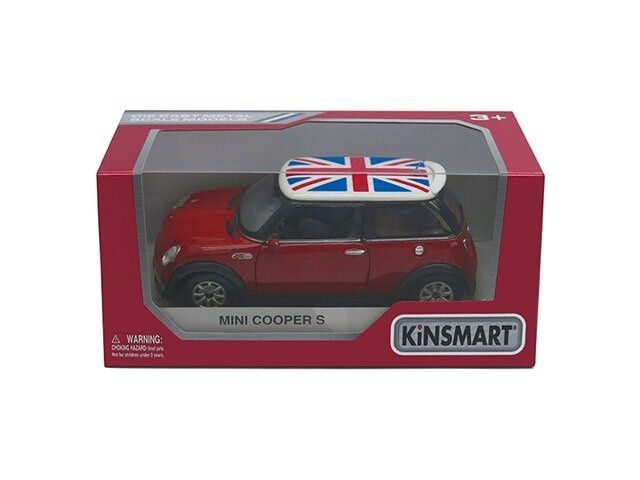 Машинка Kinsmart Mini Cooper S w/ flag printing 1:28 KT5059WF