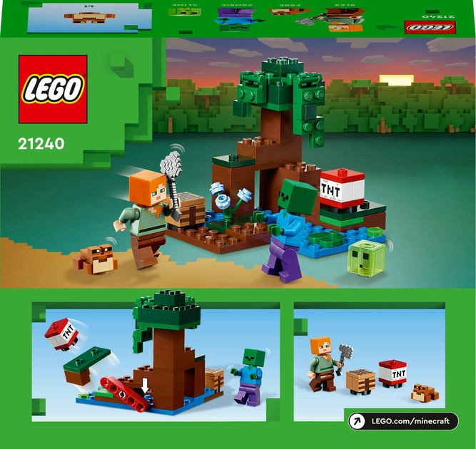 Конструктор LEGO Minecraft Приключения на болоте 65 деталей (21240)