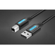 Кабель для принтера Vention USB 2.0 A Male to B Male Cable 1.5M Black PVC Type (COQBG)