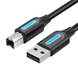 Кабель для принтера Vention USB 2.0 A Male to B Male Cable 1.5M Black PVC Type (COQBG)